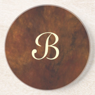 Fractal Marble Series-11---Rust Brn coaster--1 of Coaster