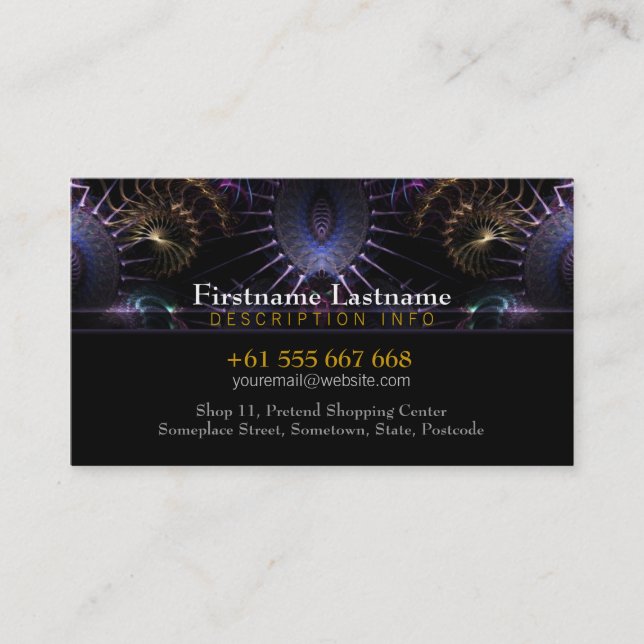 Fractal Medival with Logo Business Card (Front)
