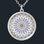 Fractal Minakari Design Silver Plated Necklace<br><div class="desc">A beautiful fractal art,  Mandala with minakari works.</div>