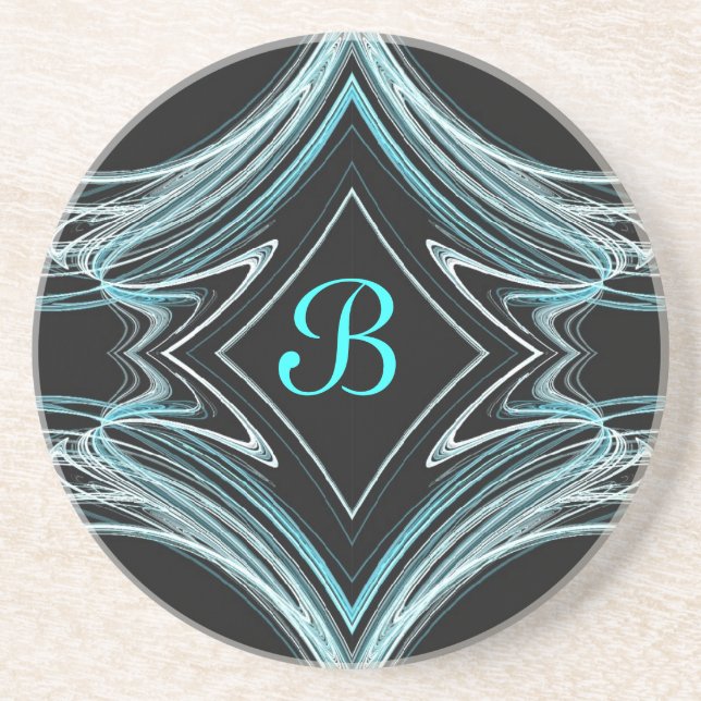 Fractal Misc Series-1-Teal coaster--1 of  colours Coaster (Front)