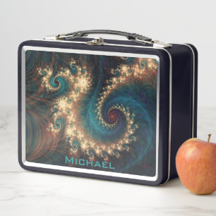 Fractal Monogram Metal Lunch Box