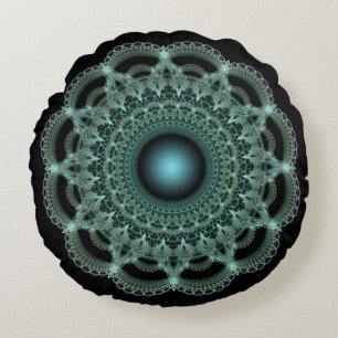 Fractal mysterious round ornament cushion
