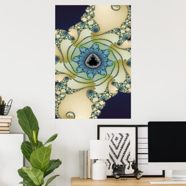 Fractal Octopus Mandelbrot Garden  Poster (Home Office)