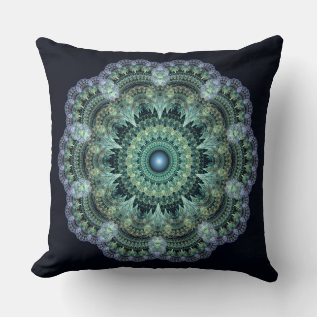 Fractal oriental pattern cushion (Front)