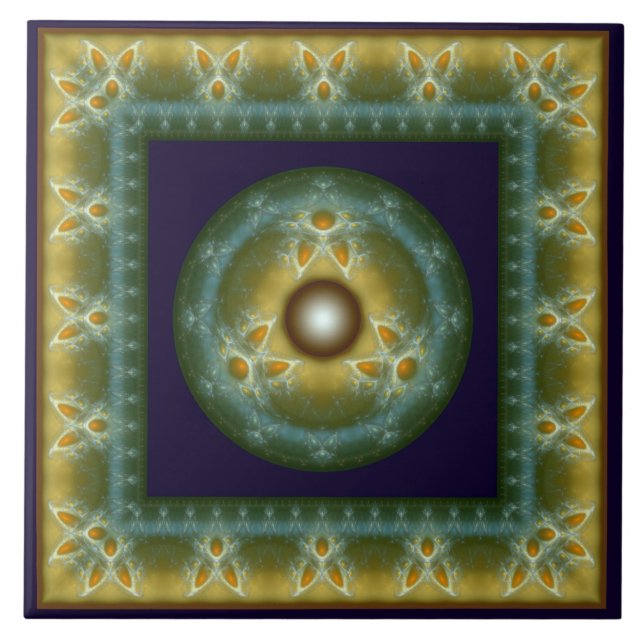 Fractal ornate mystical bright ornament tile (Front)