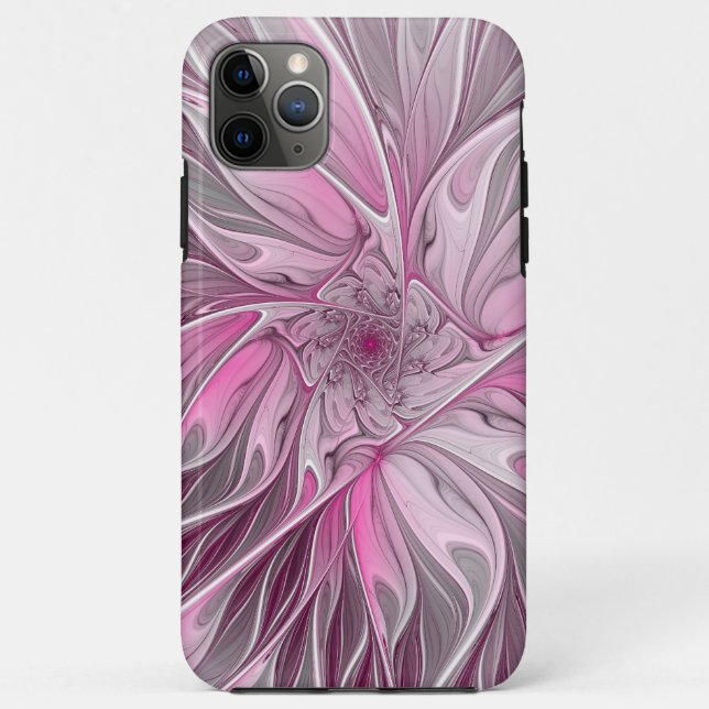 Fractal Pink Flower Dream, Floral Fantasy Pattern Case-Mate iPhone Case (Back)
