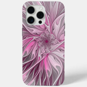 Fractal Pink Flower Dream, Floral Fantasy Pattern iPhone 15 Pro Max Case
