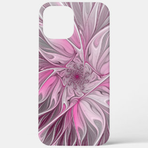 Fractal Pink Flower Dream, Floral Fantasy Pattern iPhone 12 Pro Max Case