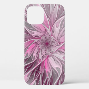 Fractal Pink Flower Dream, Floral Fantasy Pattern iPhone 12 Pro Case