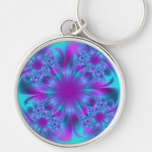 Fractal Purple Fun Keychain