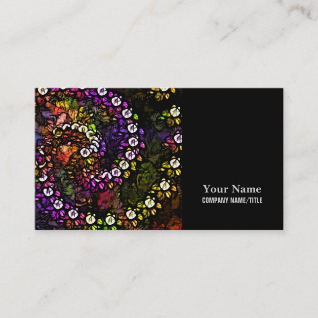 fractal purple Psychedelic Rainbow Spiral Trippy Business Card (Front)