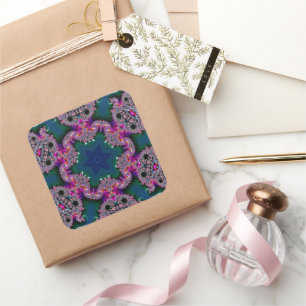Fractal Radiance Square Sticker