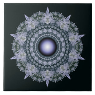 Fractal radiating mosaic pattern tile