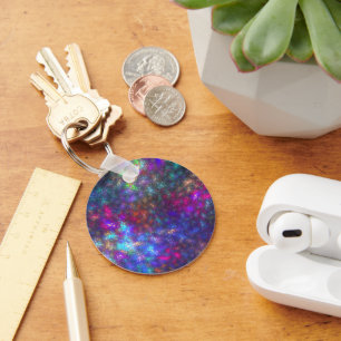 Fractal Rainbow Key Ring