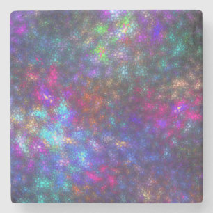 Fractal Rainbow Stone Coaster