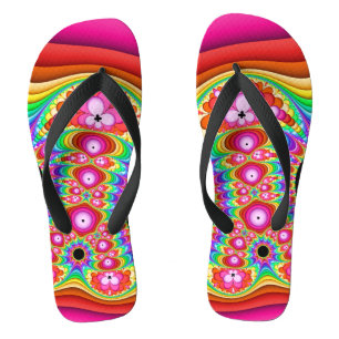 Fractal Retro Groovy Trip Jandals