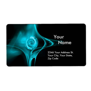 FRACTAL ROSE 1 Blue Turquase Black