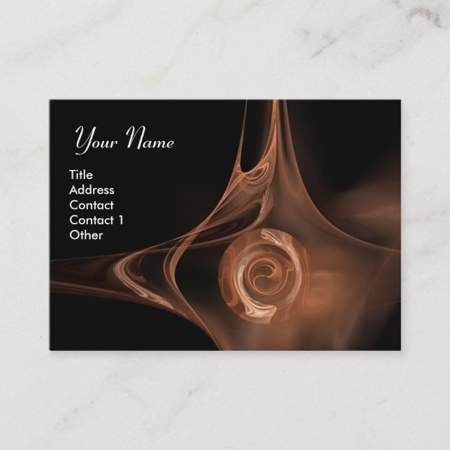 FRACTAL ROSE 1 bright brown black Business Card (Front)
