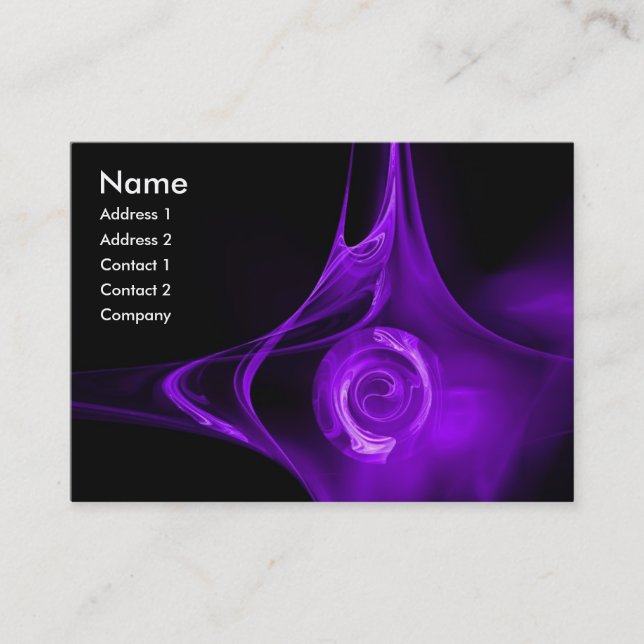 FRACTAL ROSE 1 bright purple pink black Business Card (Front)