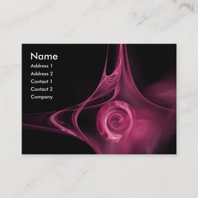 FRACTAL ROSE 1 soft antique pink black Business Card (Front)