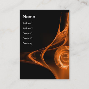 FRACTAL ROSE 2 ,bright orange yellow black Business Card