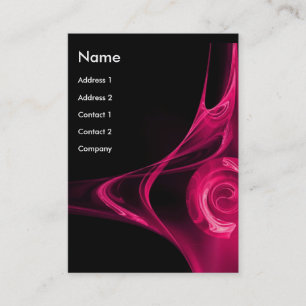 FRACTAL ROSE 2 bright pink black Business Card