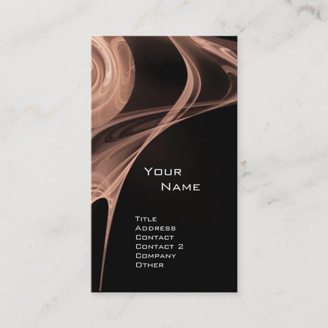 FRACTAL ROSE 3 antique soft pink brown black Business Card (Front)