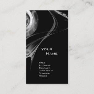 FRACTAL ROSE 3 bright light black and white grey Business Card