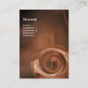 FRACTAL ROSE 4 MONOGRAM brown white Business Card