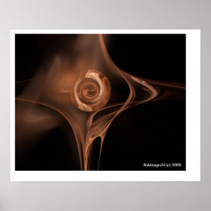 FRACTAL ROSE ,brown Poster