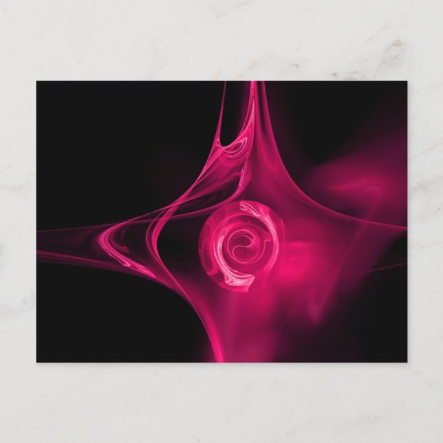 FRACTAL ROSE , pink fuchsia Postcard (Front)