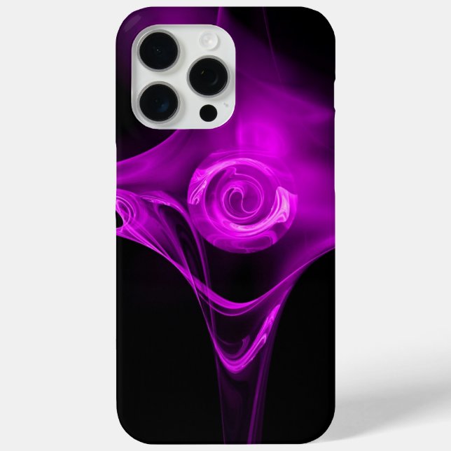 FRACTAL ROSE , Purple Violet black Case-Mate iPhone Case (Back)