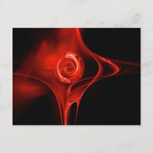 FRACTAL ROSE , red Postcard