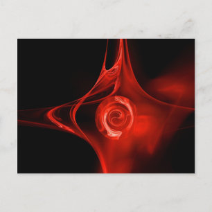 FRACTAL ROSE , red Postcard
