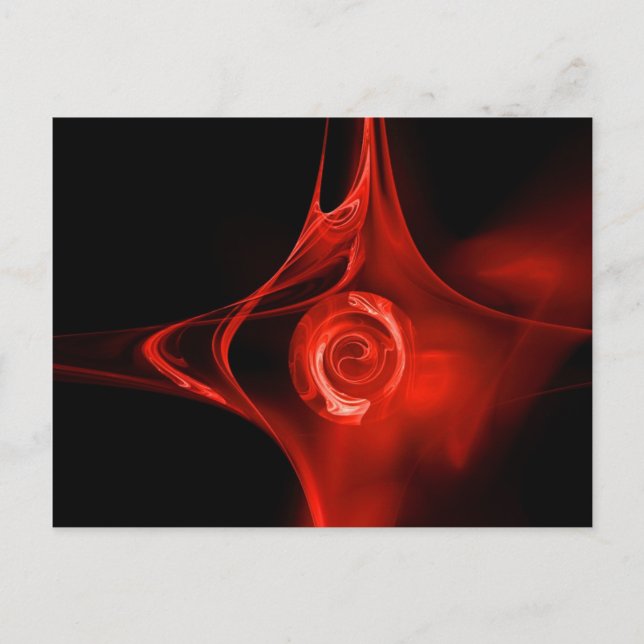 FRACTAL ROSE , red Postcard (Front)