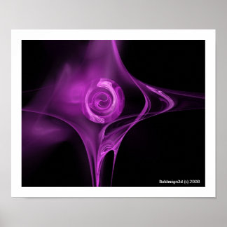 FRACTAL ROSE , violet Poster