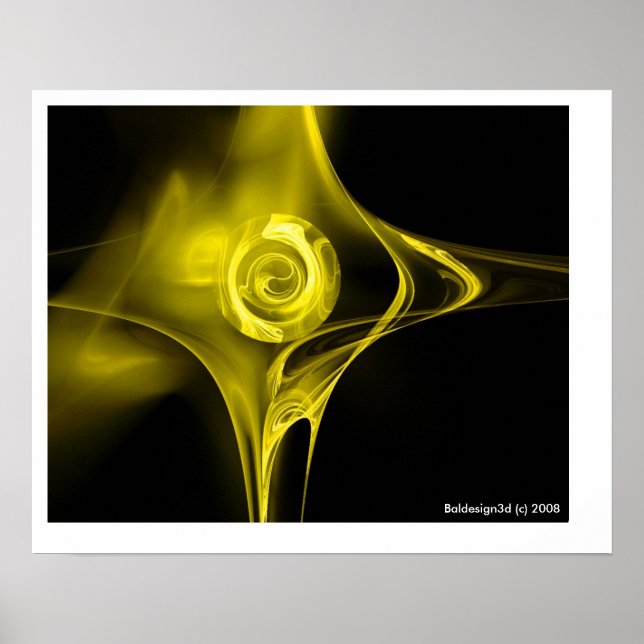 FRACTAL ROSE , yellow Poster (Front)
