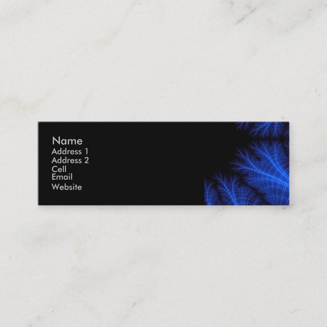Fractal Sea Fan skinny Mini Business Card (Front)