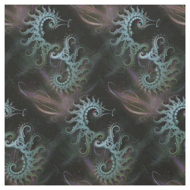 Fractal Seahorses Art Fabric (Swatch)