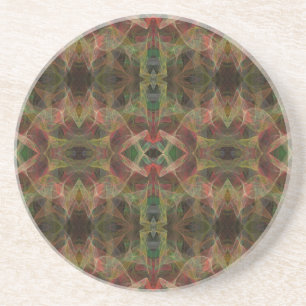 Fractal Series-10---Grn Pink Coaster 1 of