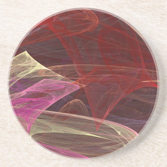 Fractal Series-2---Red Coaster 1 of   colours (Front)
