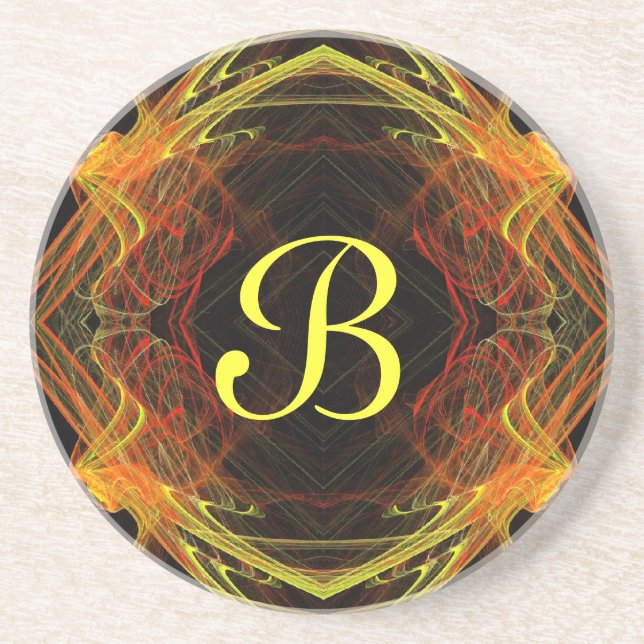 Fractal Series-2---Yellow coaster--1 of   colours Coaster (Front)
