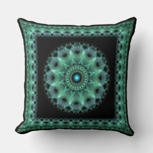 Fractal shiny flamboyant framed pattern cushion
