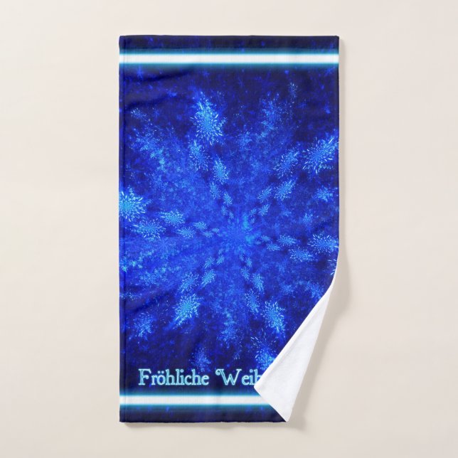 Fractal Snowburst - Froliche Weihnachten Hand Towel (Hand Towel)