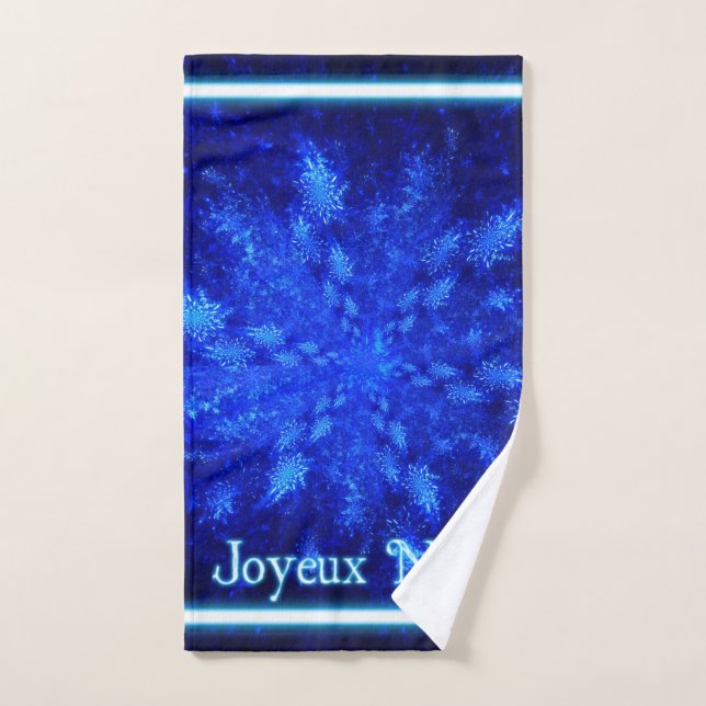 Fractal Snowburst - Joyeux Noёl Hand Towel (Hand Towel)