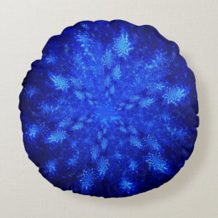 Fractal Snowburst Round Cushion