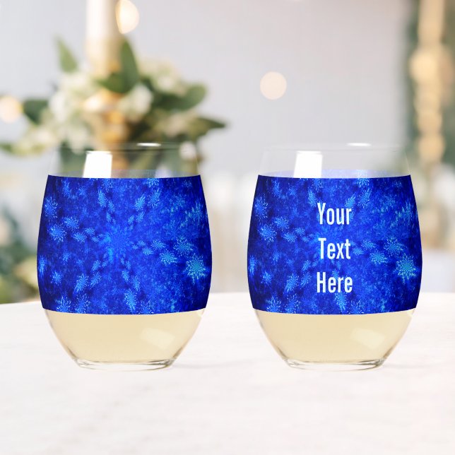 Fractal Snowburst Stemless Wine Glass (Insitu (Wedding))