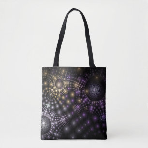 Fractal Sphere Art Mandala Universe Throw Pillow  Tote Bag