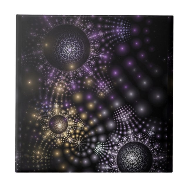 Fractal Sphere Art Mandala Universe Tile (Front)
