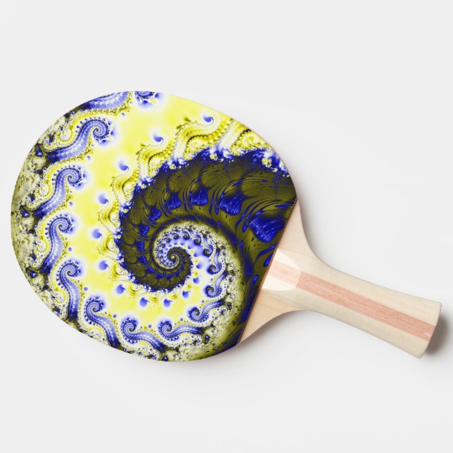 Fractal Spiral Ping Pong Paddle (Side)